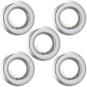 5er Set Einbaustrahler aus Stahl in chrom BURN 2