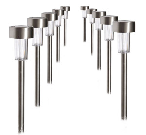 10er Set LED Solarleuchten für den Außenbereich