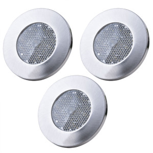 LED Einbauleuchten, 3er Set, Metall, warmweiß