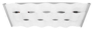 Wandleuchte aus Metall in Chrom mit opalem satinierten Glas