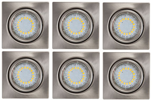 LED Einbaustrahler aus Metall in Satinoptik mit GU10 Fassung