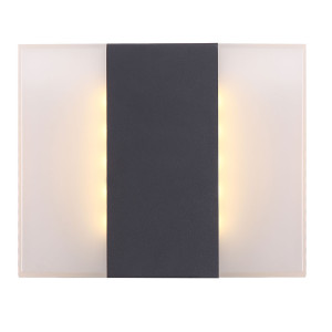 LED Wandleuchte, Aluminium, dunkelgrau, opal, 21 cm