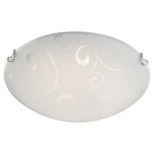 LED Deckenleuchte, Glas, Muster, weiß, 30 cm