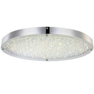 LED Deckenlampe, Chrom, Glas, Kristalle, 45 cm