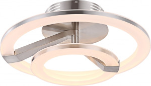 53,9 Watt LED Wohnzimmer Deckenleuchte aus Nickel matt AOSTA