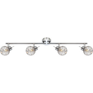 Deckenleuchte, Kristalle, Chrom, Spots verstellbar, L 71 cm