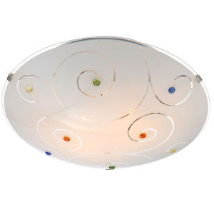 Deckenleuchte, Kristalle, bunt, rund, 30 cm, FULVA
