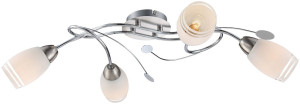 Deckenlampe in Nickel mit satiniertem Glas BOSPORUS