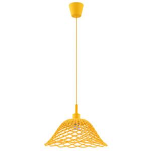 Hängeleuchte, Geflecht, gelb, 37 cm