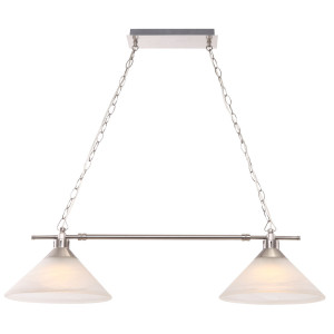 Hängeleuchte, silber, Alabasterglas, verstellbar 85-125 cm