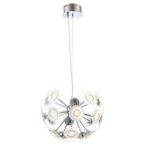 Elegante LED Pendelleuchte aus Chrom und Glas
