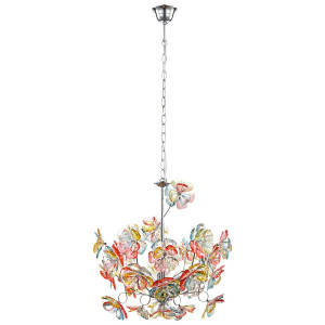Hängeleuchte, Kristall Blüten, bunt, 46 cm, IOWA