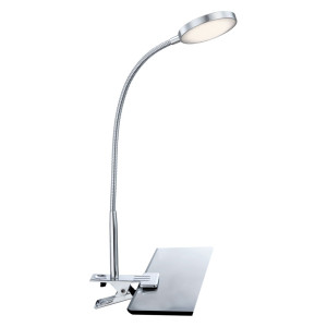 LED Klemmleuchte, Aluminium, Chrom, Flexo, H 47 cm