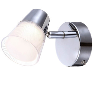 LED Wandleuchte, Chrom, Spot verstellbar, H 9,5 cm
