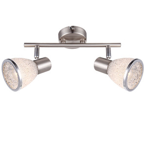 LED Deckenleuchte, Kristall-Optik, Spots beweglich, 28 cm