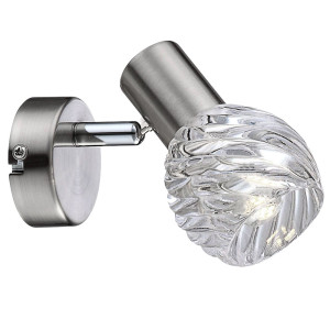 LED Wandlampe, Glas Spot verstellbar, Höhe 12 cm BORONIA