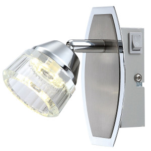 LED Wandleuchte, Chrom, Kristall, schwenkbar, H 14 cm,  LILIJA