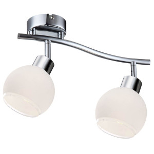 LED Deckenlampe, Chrom, Glas Spots,  L 25 cm, SIONY