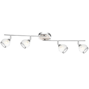 Deckenleuchte, Glas, Chrom, Spots beweglich, L 92 cm