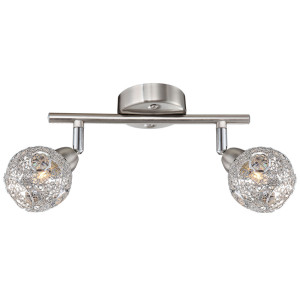 Deckenlampe, Chromgeflecht, Spots beweglich, L 25,5 cm, SINCLAIR