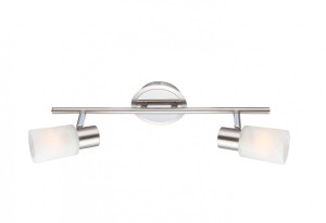 Deckenleuchte, Chrom, Glas, Alabaster Optik, Spots beweglich