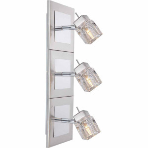 Makellose 3-flg Wand Leuchte Lampe aus Nickel matt Chrom