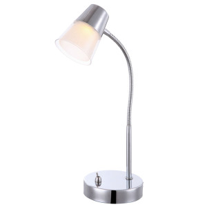 LED Tischleuchte, Chrom, Flexo, Schalter, TIEKA