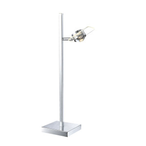 LED Tischleuchte, Chrom, Glasplatte klar, Höhe 45cm SVEN