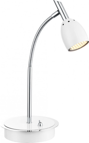 Tischlampe in chrom, weiß - Globo NORU 57603-1T