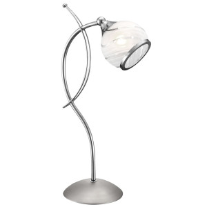 Tischleuchte, Glas satiniert, chrom, beweglich, H 17 cm, AILA