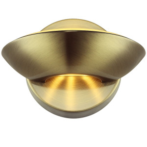 LED Wandlampe, Altmessing, Glas, Up&Down