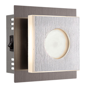LED Wandlampe, silber, satiniert, ALU, H 10 cm, CAYMAN