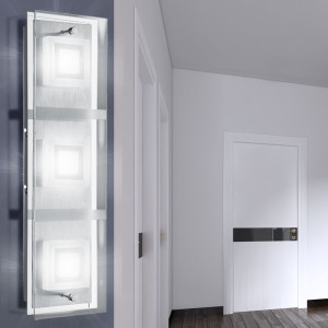 LED Wandstrahler, Leuchte, chrom, Glas, H 44,5 cm