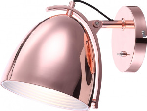 Wandleuchte, Kupfer, Stahl, Beweglicher Spot, H 15 cm