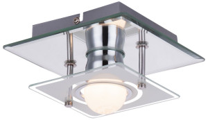 Verspiegelte LED Wandleuchte aus Chrom und Glas