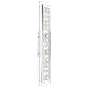 LED Kristall Wandleuchte aus Chrom, L 55,5 cm, MONA