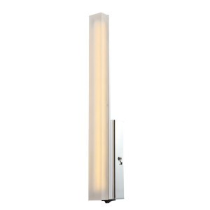 LED Wandlampe aus Chrom mit satiniertem Lampenschirm