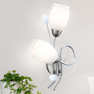 Wandlampe in nickel matt, chrom