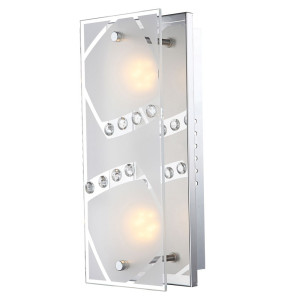 Elegante LED Wandleuchte mit klaren Dekorkristallen