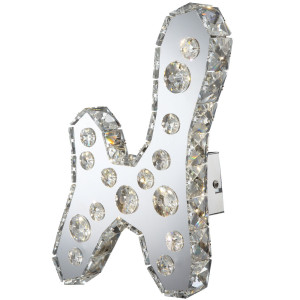 Wandleuchte aus verspiegeltem Chrom mit Kristallen NUBE
