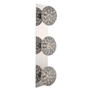 Wandleuchte, silber, Kugeln Kristalle, 11 cm
