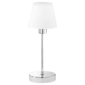 Tischlampe, Chrom, Glas, Touchdimmer, H 32 cm