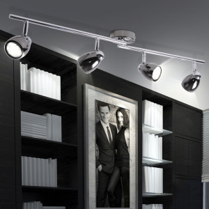 Deckenstrahler mit vier drehbaren Spots, Länge 84 cm, MILANO