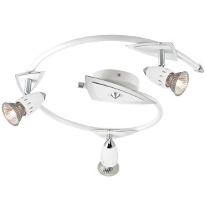 Elegante Deckenlampe aus Chrom und Glas