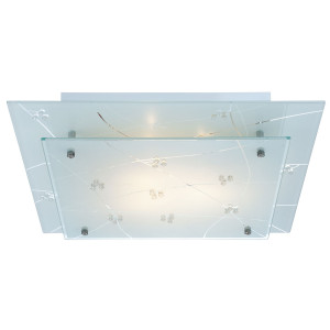 Deckenleuchte, Blätter Glas, Kristalle, L 40 cm, DOROTHY