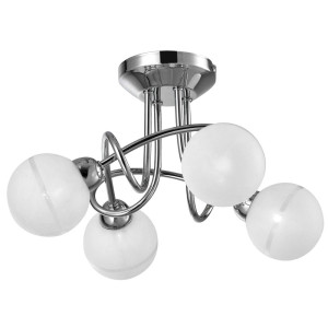 Moderne Deckenlampe aus Chrom mit vier Kugeln
