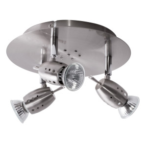 Deckenleuchte mit Deko LEDs und beweglichen Spots, Chrom