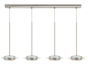 LED Hängelampe aus Nickel und Glas Bootes