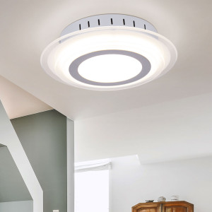 LED Deckenleuchte, Glas, Chrom, 30 cm, NANCY
