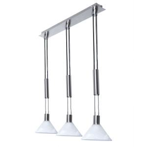 LED Pendellampe, Nickel matt, 3 flammig, H 150cm